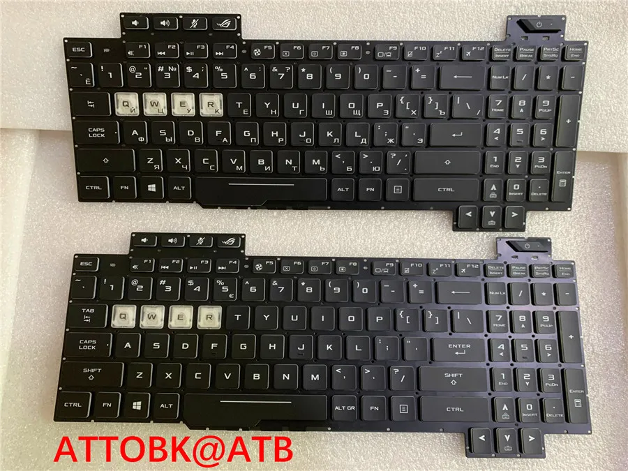 

New Russian/English Laptop Keyboard For ASUS ROG Strix Hero II GL504 GL504GM Keyboard With Backlight