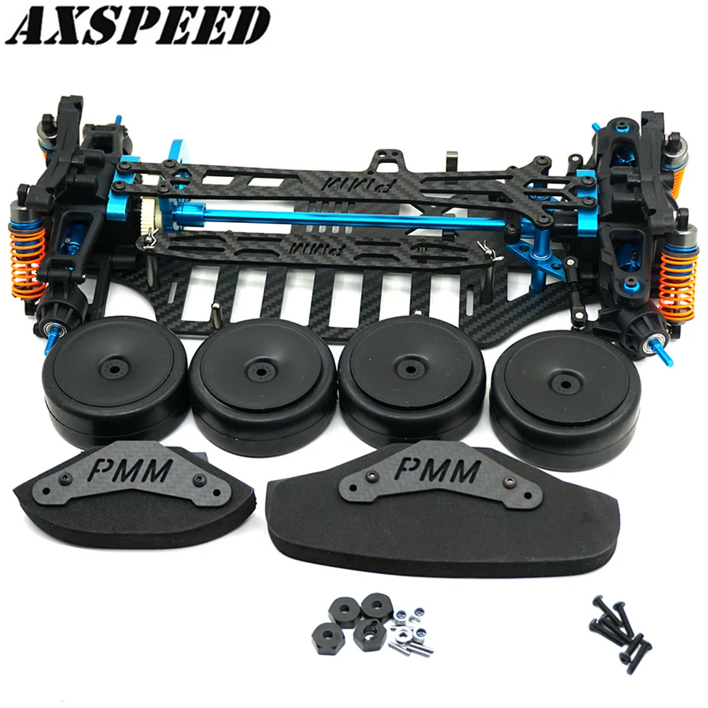 AXSPEED Aluminium Alloy & Carbon Chassis Frame Body Shaft Drive 4WD Kit for 1/10 Tamiya TT01 TT01E Car Parts