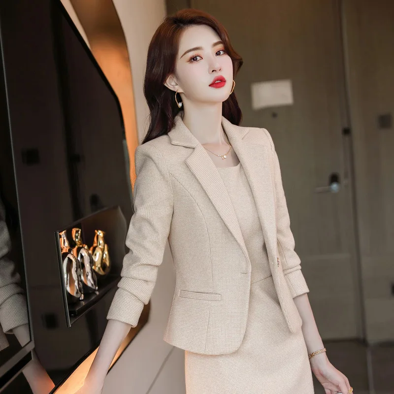 IZICFLY New Autumn OL Styles Professional Work Wear For Women Jacket Office Business Uniforms Blazer Dress Suit