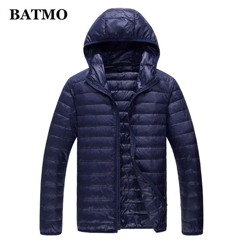 BATMO 2019 nieuwe aankomst hoge kwaliteit 90% witte eendendons hooded jassen mannen, mannen dunne donsjack, plus-size M-5XL 779