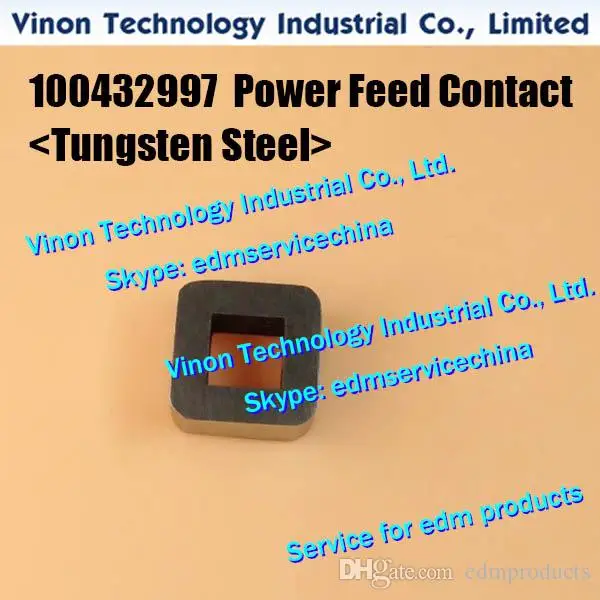 100342166 Power Feed Contact C001 (Tungsten Steel) 12x12x5mm for Robofil 100,200,400,CUT20. 100432997, 342.166, 432.997