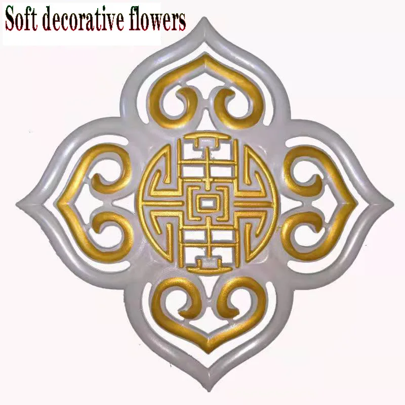 European furniture applique non-wood carving furniture ornaments solid wood door round decorative flowers