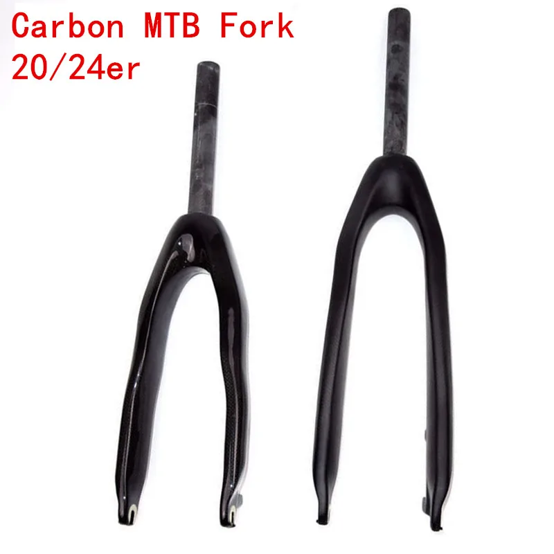 20/24er Full Carbon Fiber Mountain Bike Fork Hard Forks Fit Disc Brake Matte 1-1/8 28.6mm Carbon Forks