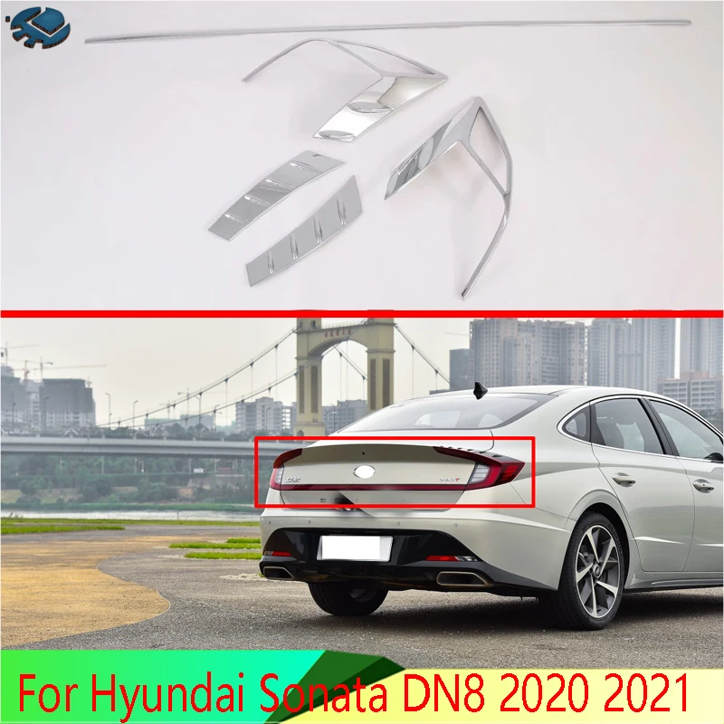 For Hyundai Sonata DN8 2020 2021 2022 Car Accessories ABS Chrome Trim Tail Light Rear Back Frame Lamp Cover molding