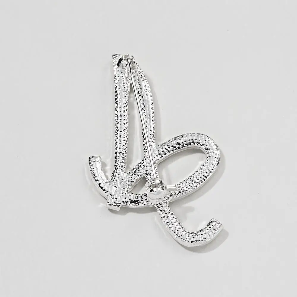 Rinhoo 1PC A-Z 26 Initial Letters Rhinestone Brooch Women Fashion Ornament For Clothes Bag Charm Accessories