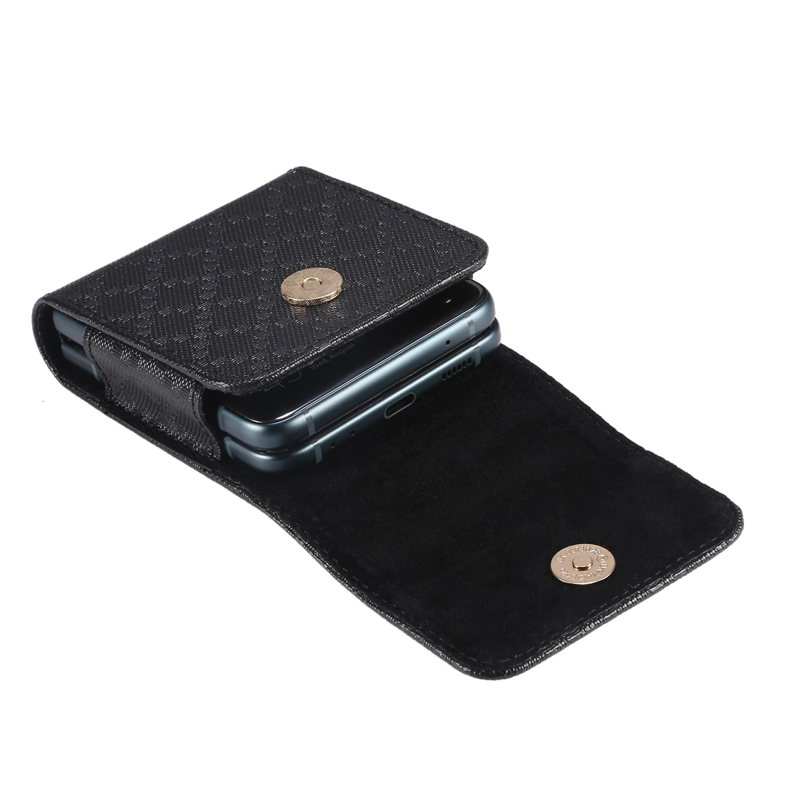 Skórzane etui z klipsem do paska, męska torba biodrowa na Samsung Galaxy Z Flip7 Flip6 7 6 5 4 3 5G, Moto Razr 60 50 40, Find N3 Flip Holster Pouch — zdjęcie produktu 3
