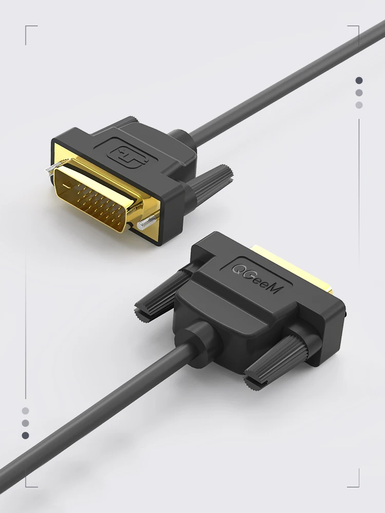 QGeeM DVI-naar-DVI-kabel 2K DVI DVI-adapter voor Xiaomi TV Box Chromebook Laptops Tablets Notebook Projector HDTV's Digitale draad 1080P HD Digitale videokabels DVI-splitter DVI-D-kabel 1m 2m vergulde - afbeelding 2