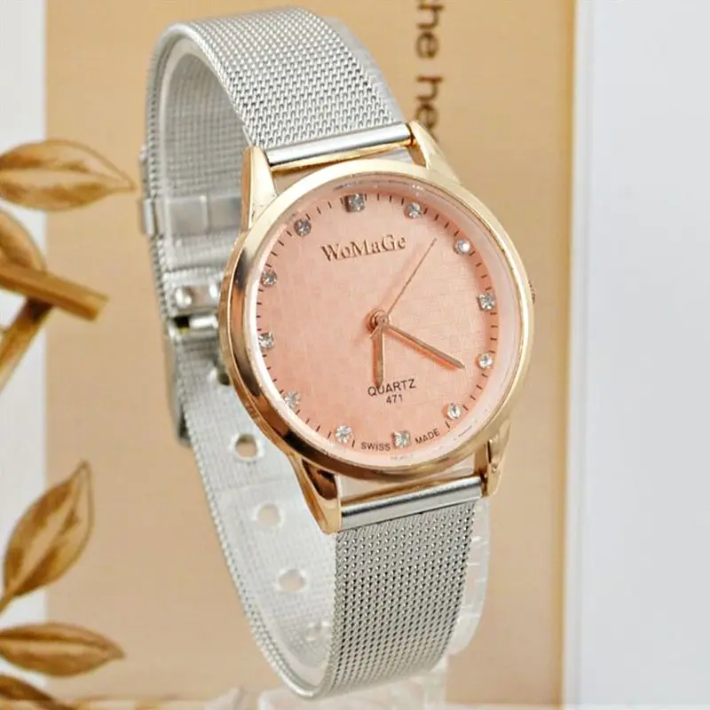 

New Production 2023 Luxury Brand Womage Watch Women Fashion Casual Mesh Watches Women Full Steel Analog Quartz-Watches bracelet