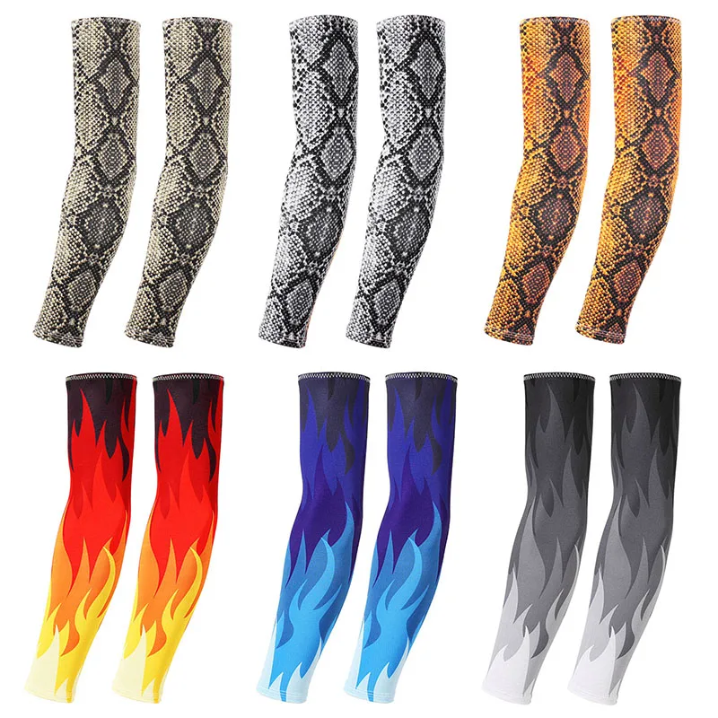 Silk Cycling Arm Sleeves Warmers Men Tattoo Sleeve Women Sun Protection Quick Cool Arms Sleeves Basketball Football Arm Cover