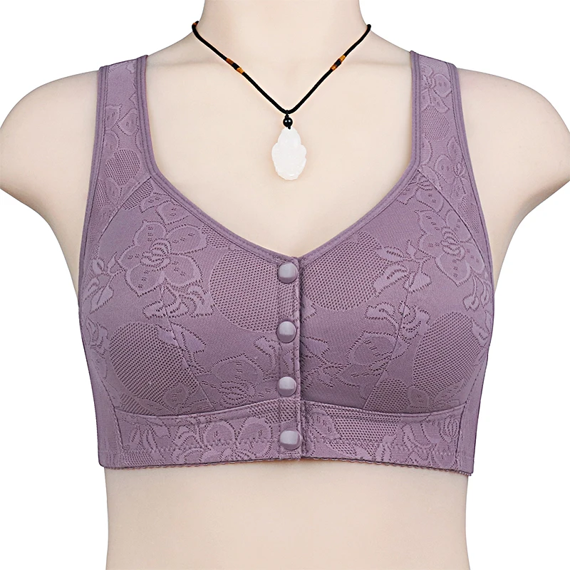 Reggiseni comodi in cotone Reggiseno con chiusura frontale da donna Senza ferretto Canotta morbida da donna Intimo quotidiano Busto grande 105/46 100/44 Coppa BC