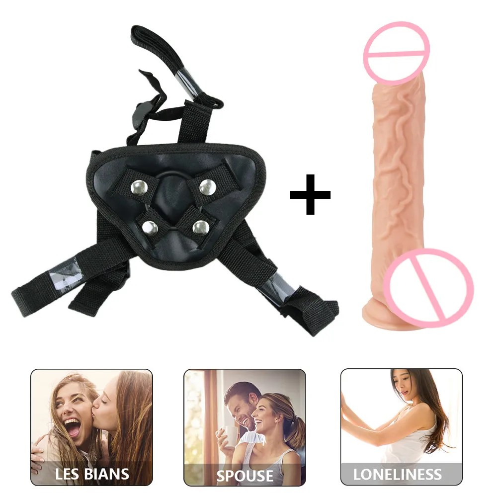 Dildo Strap On realistico pene con ventosa g-spot anale Butt Plug cintura mutandine indossabili masturbazione lesbica per adulti giocattolo del sesso