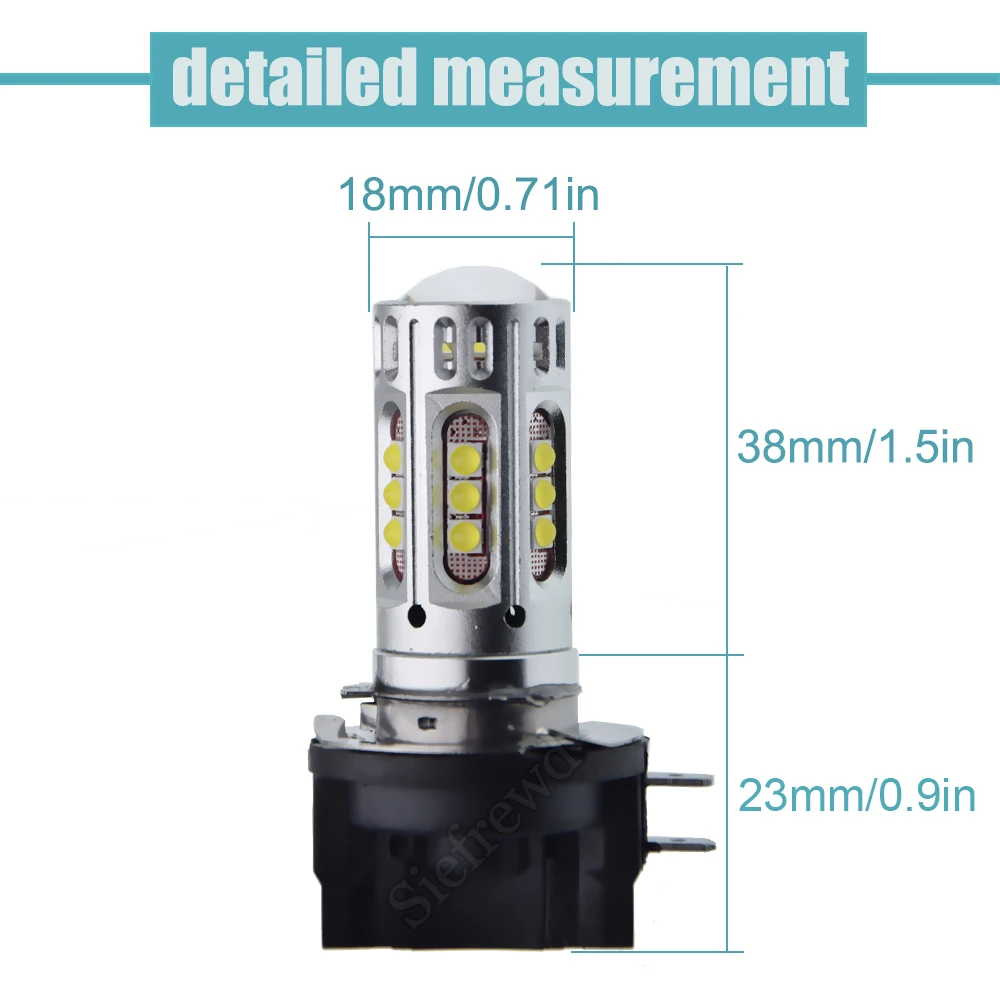 2 Pcs H9B 64243 XBD 25SMD LED Bulb High Power Car Headlight Auto Head Light Fog Driving Lamp Headlamp 6000K 12V 24V