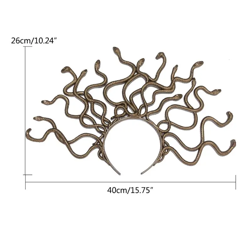 Винтажная повязка на голову Medusa на Хэллоуин, головной убор для косплея, карнавал, костюм змейки Марди Гра, маскарадные партийные принадлежности