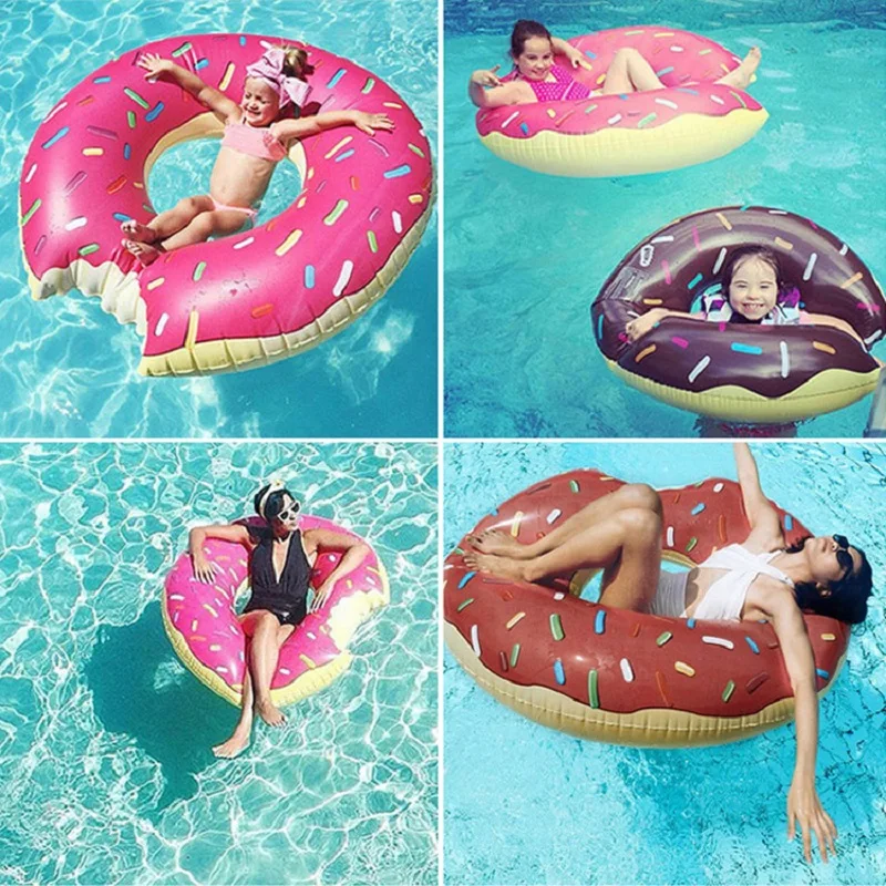 

Hot Inflatable Donut Swimming Ring Giant Pool Float Toy Circle Beach Sea Party Inflatable Air Mattress Water Toy for Adult Kid