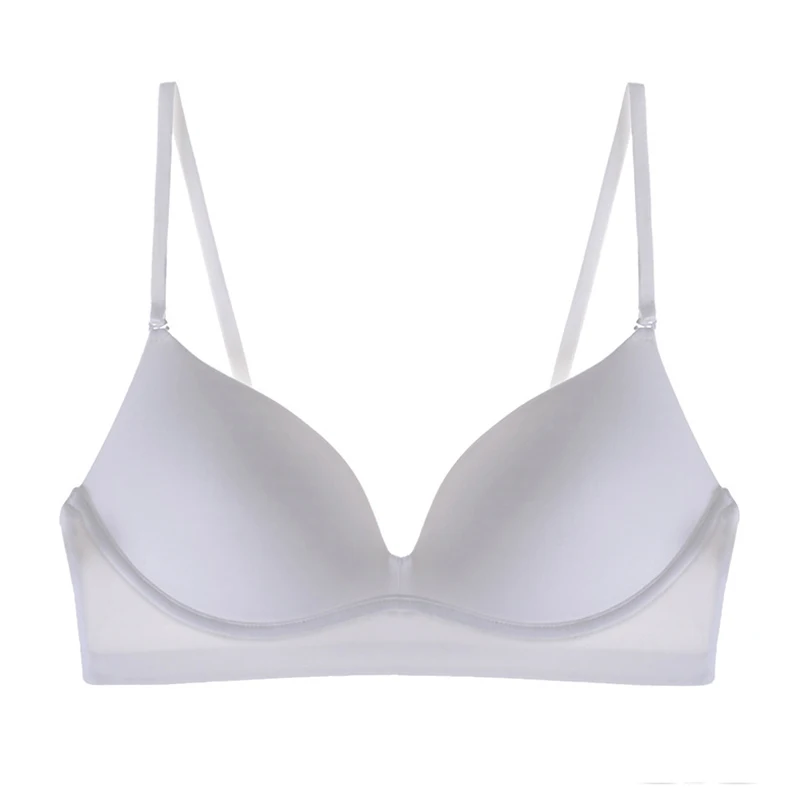 2020 New Solid Color Smooth Bra with Removable Straps Girls Bras Soft Comfortable Underwear Women Lingerie White Black Skin