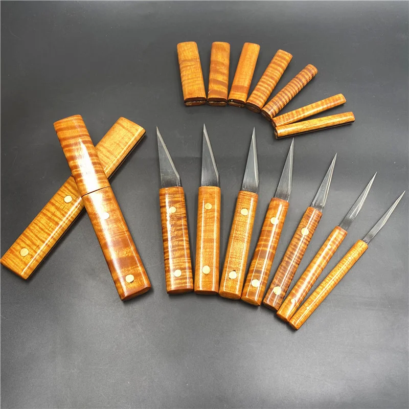 High Grade different size carving knives knife, high-speed HSS steel graver with sheath，repair luthier dedicated tool