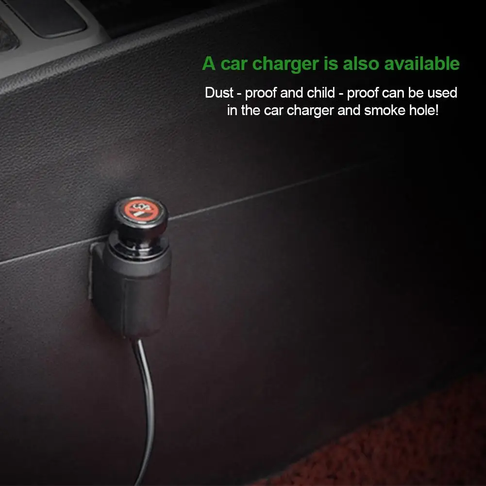 2 Pcs Car Lighter Dust Cover With Anti-children's Accidental Touch Mark Car Charger Lighter Plug