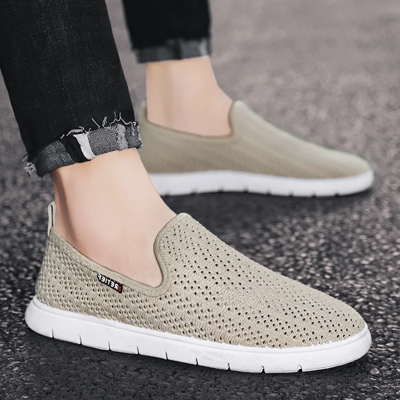 Baskets en maille pour hommes, chaussures tissées et respirantes, nouvelle mode, Sneakers en maille, Zapatos Hombre bhjm, 2020