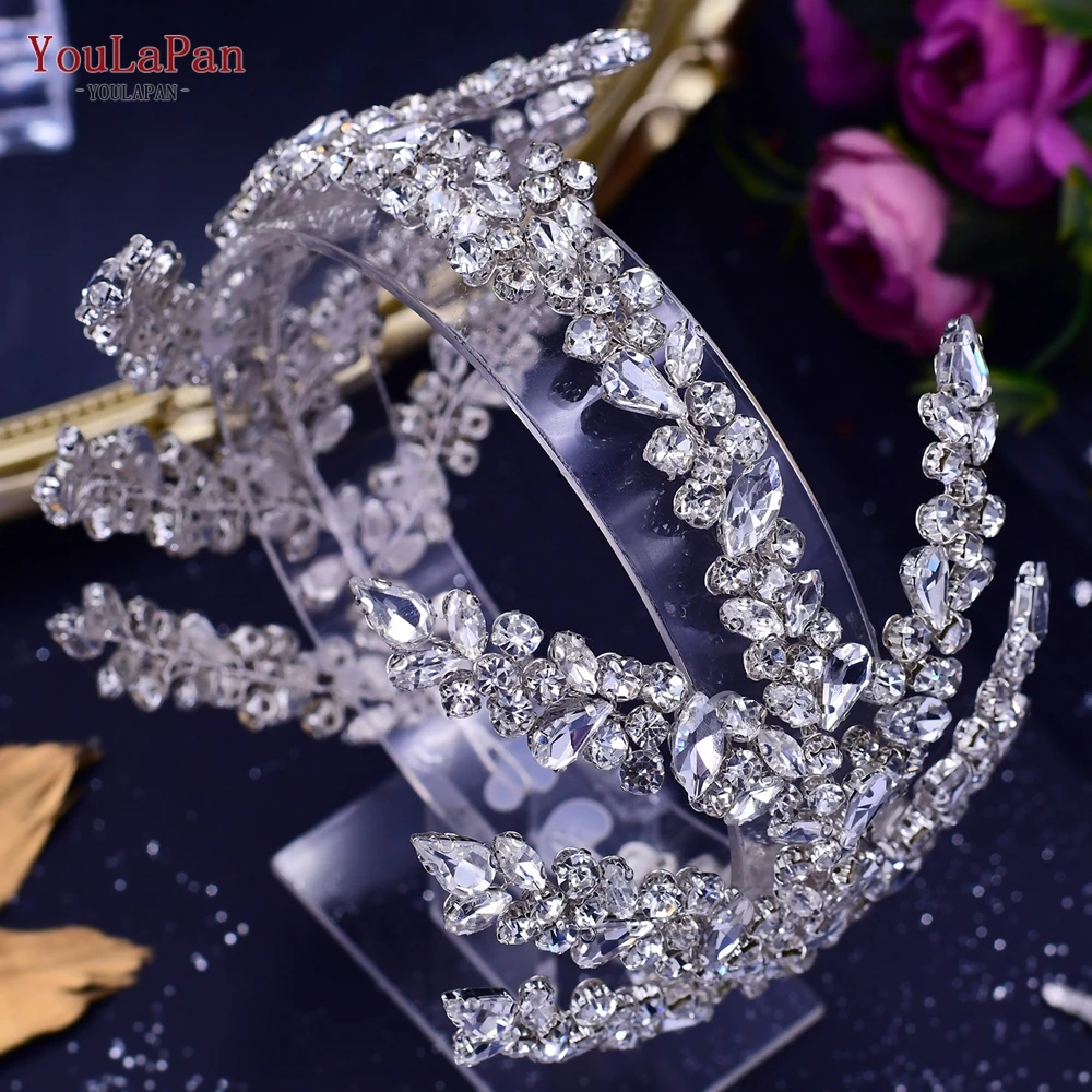 YouLaPan HP425 Wedding Tiara and Crown Rhinestone Headpiece Wedding Hair Accessories Women Bride Headwear Bridal Headband