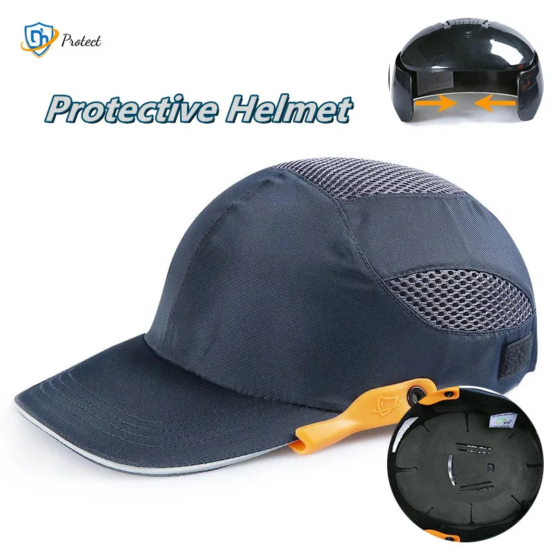 Casquette de sécurité avec coque intérieure rigide, casque de protection, style casquette de baseball, travail, usine, magasin, protection de la tête de transport, nouveau, 2021