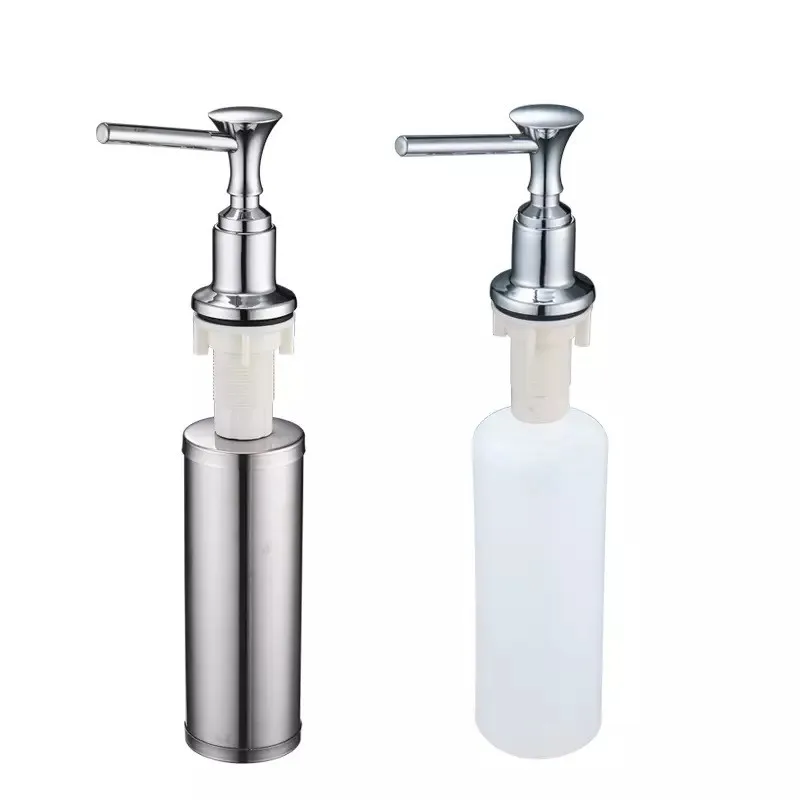 Black/Chrome Brass Liquid Soap Dispenser Built-In Hand Press Kitchen Sink Dish Wash Pump Accessory