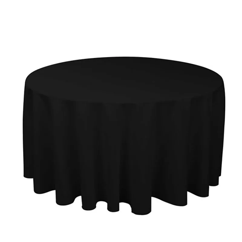 Toalha De Mesa Redonda De Poliéster, Toalha De Mesa Sólida Para Casamento, Festa De Aniversário, Decoração De Casa, Branco, Preto, Vermelho, Azul,