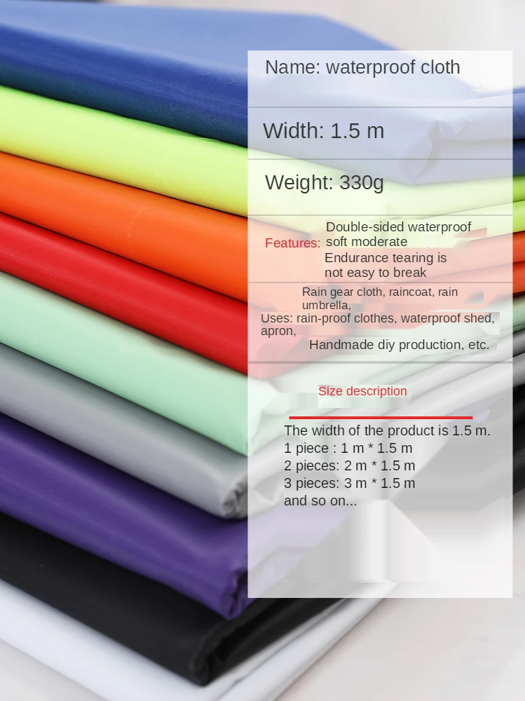 Encryption Double-sided Waterproof By The Meter for Tent Rainproof Raincoat Awning Ripstop Umbrella Cloth Outdoor Sewing Diy Pvc