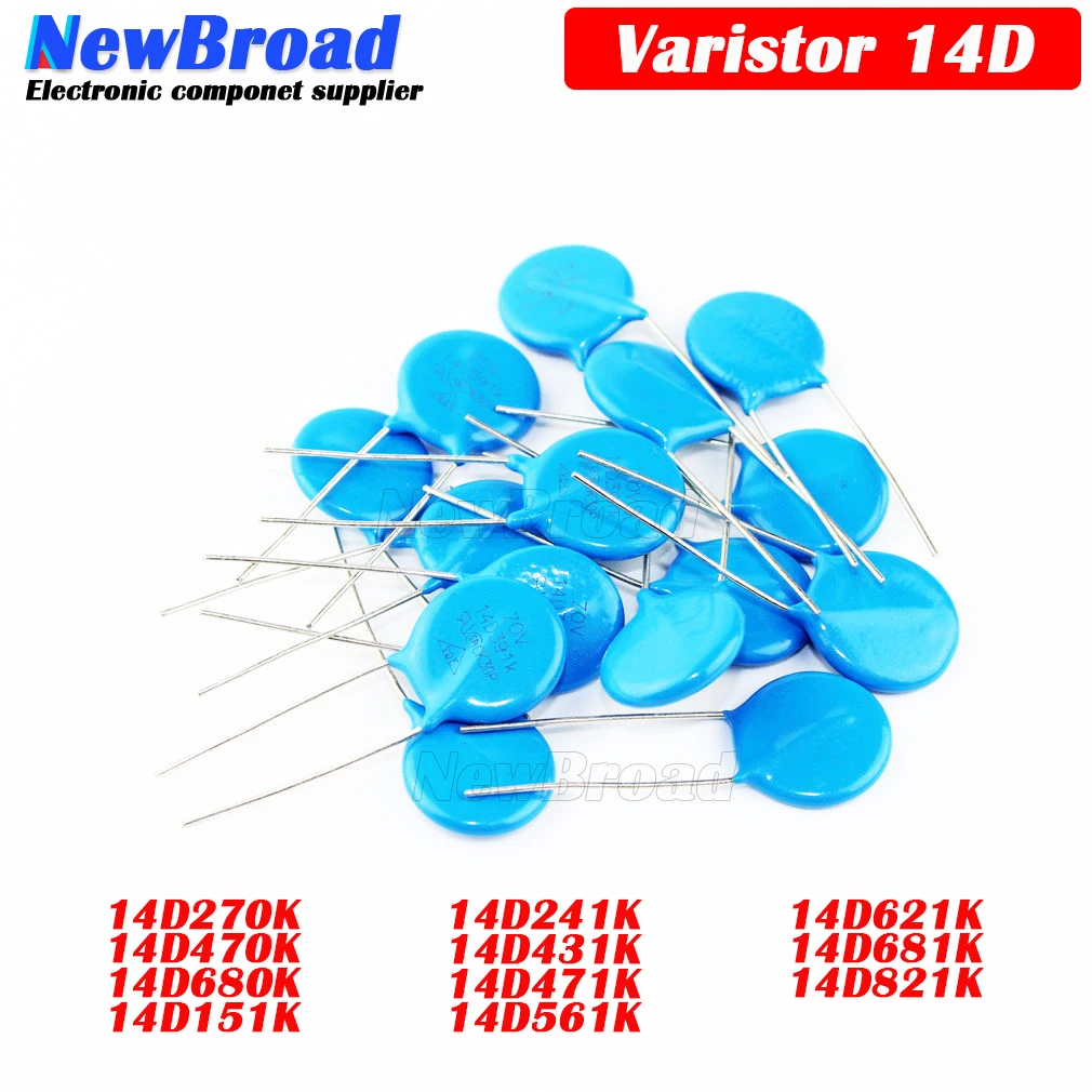 50PCS 14D Varistor 14D270K 14D470K 14D680K 14D151K 14D471K 14D561K 14D621K 14D681K 14D821K 14D431K 14D241K Resistance