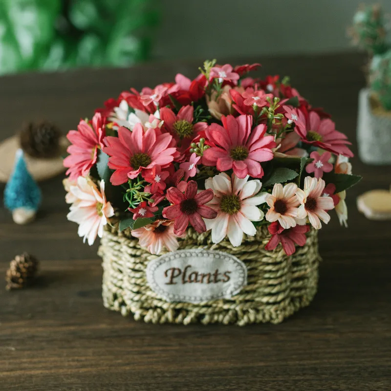 

21 heads/1pcs Silk daisy Bride bouquet for Christmas home wedding new Year decoration fake plants sunflower artificial flowers