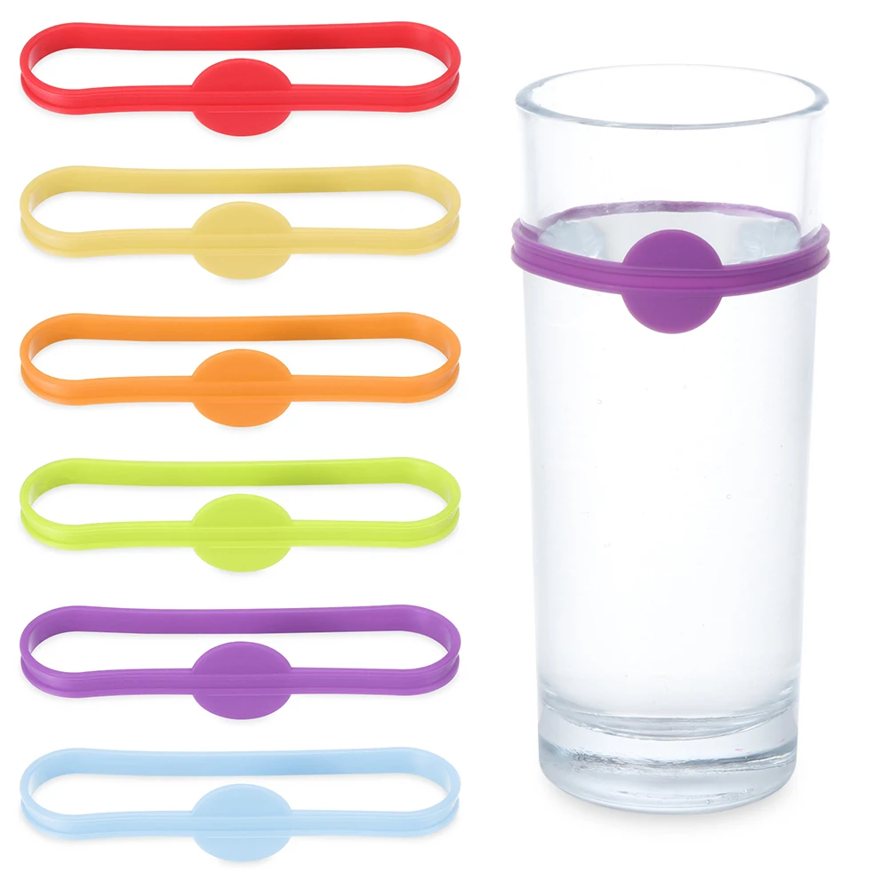 

Party Supplies Cocktail Silicone Wine Glass Markers Bottle Strip Tags Beer Glass Cup Wine Labels