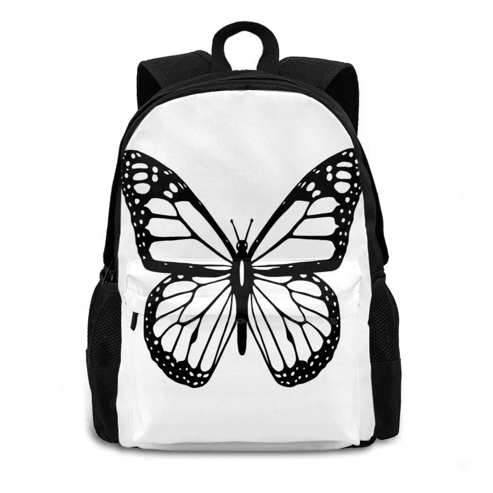 Butterfly Black And White Butterfly. School Bags Travel Laptop Backpack Butterfly Butterflies Moth Moths Tribal Catch Collect