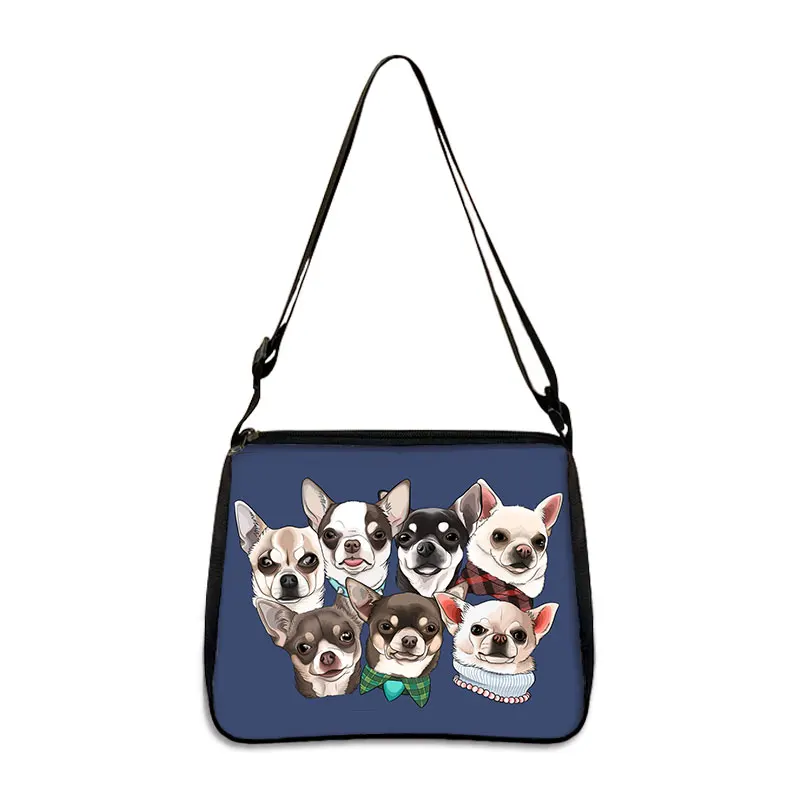 Cute Dog Chihuahua Print Shoulder Bag Chihuahua Mom Women Handbag Small Clutch Phone Purse Holder Bag Casual Tote Bags