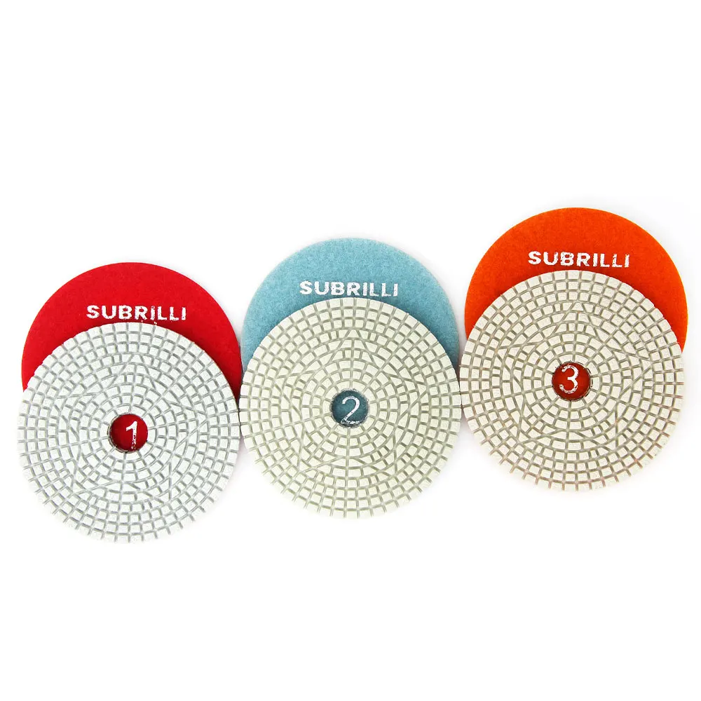 

3 Step 100mm 3pcs/Set Flexible Diamond Polishing Pads 4" Granite Marble Tile Grinding Wheels Polishing Angle Grinder Disc