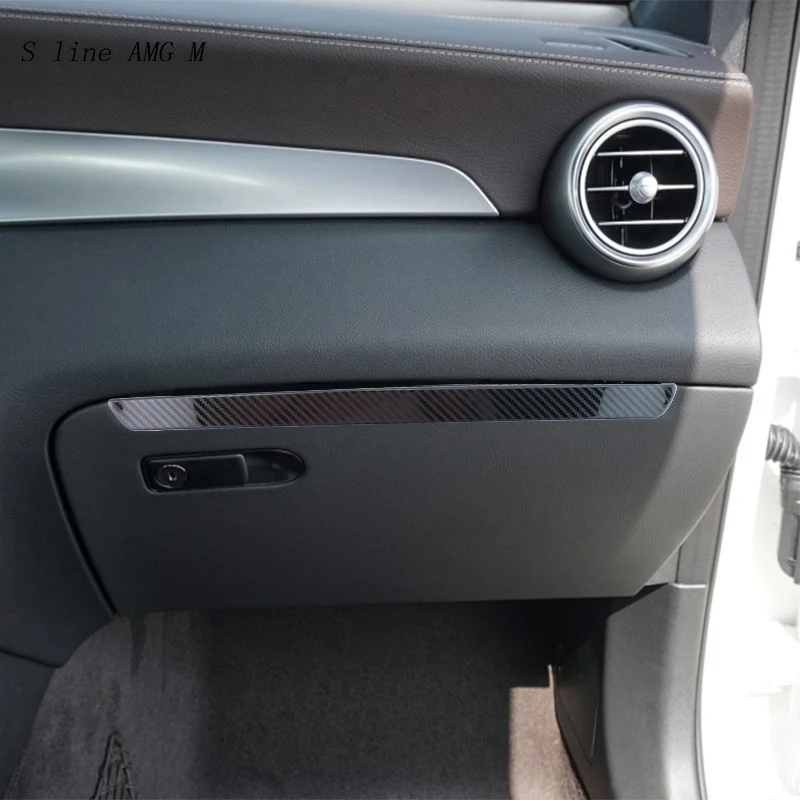 

Стайлинг автомобиля, углеродное волокно для Mercedes Benz GLC X253 C Class W205 2015-2021, ящик для хранения второго пилота, наклейка, аксессуары для перчаток