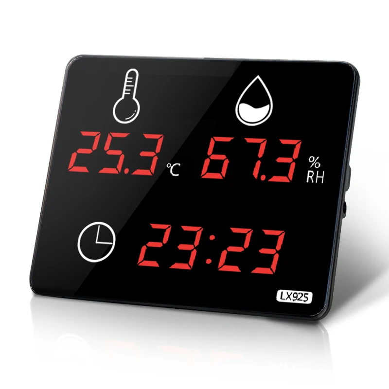 Digital Hygrometer Outdoor Indoor Sauna Thermometer WIth Alarm Digital Wall Clock Temperature Meter And Sensor