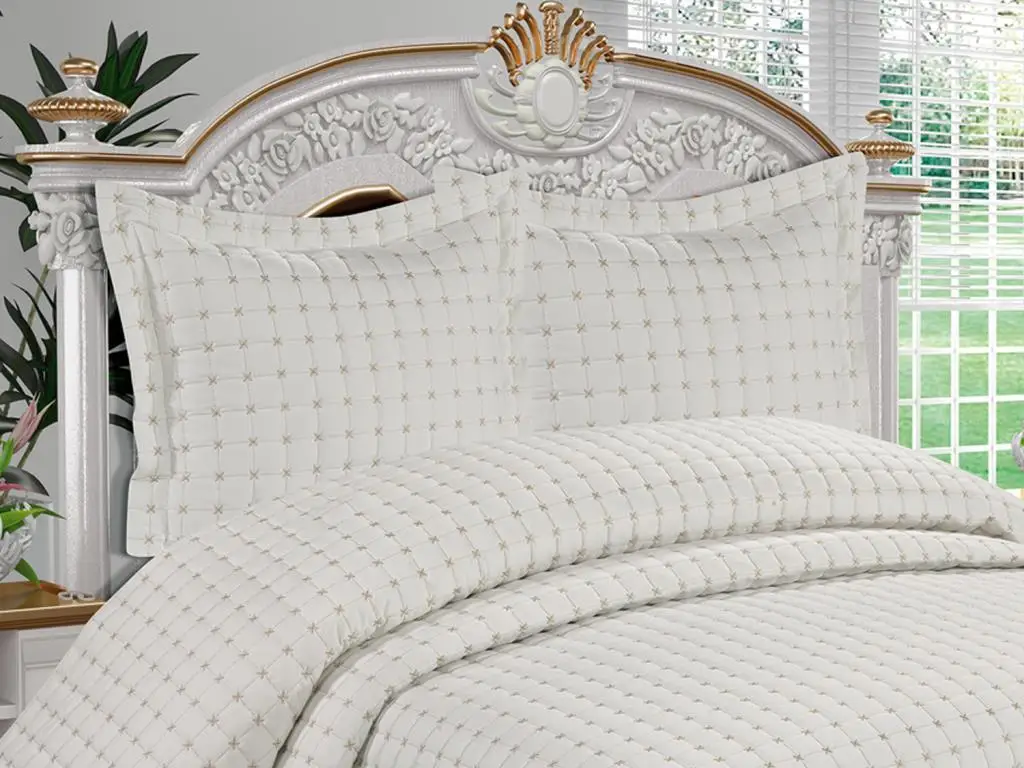 Festival Quilted Single Bed Cover Cream