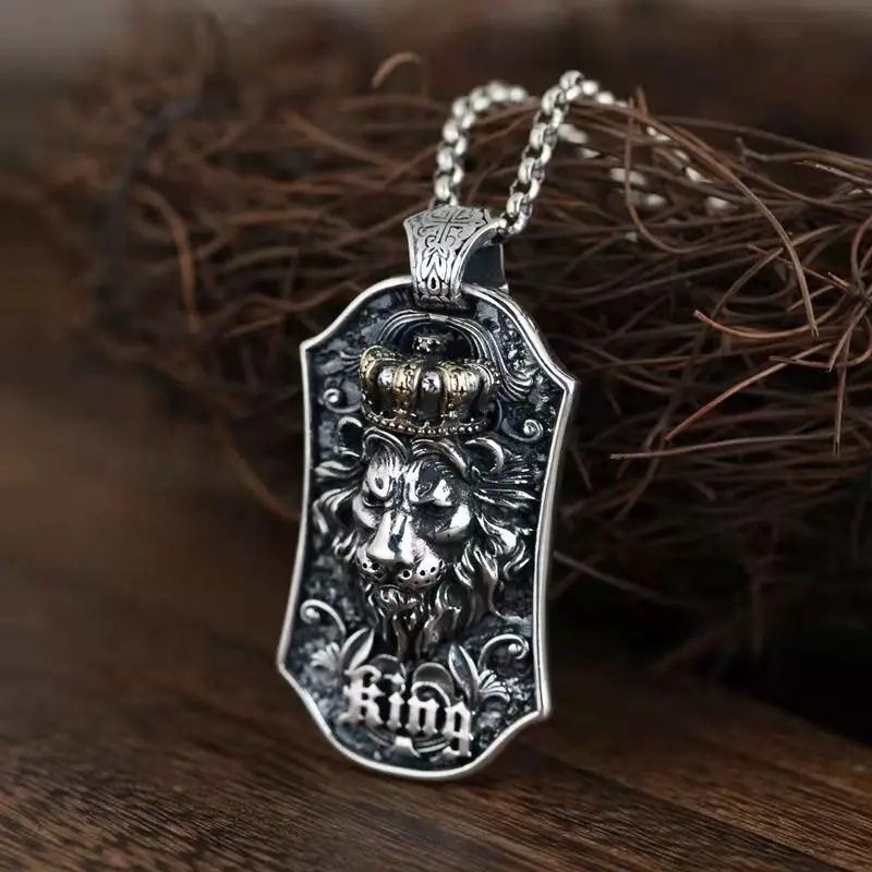 Personalized retro punk long glossy necklace men's domineering rock and roll hip-hop jewelry