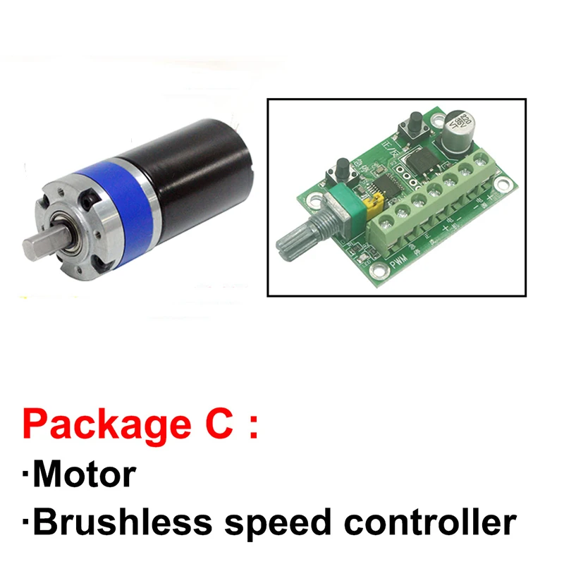 Imagem -03 - Brushless Engrenagem Planetária Motor 10w Alto Torque 100kg Redutor de Velocidade 8rpm a 1600rpm Pwm Bldc Motors Controlador 363650 12v 24v dc