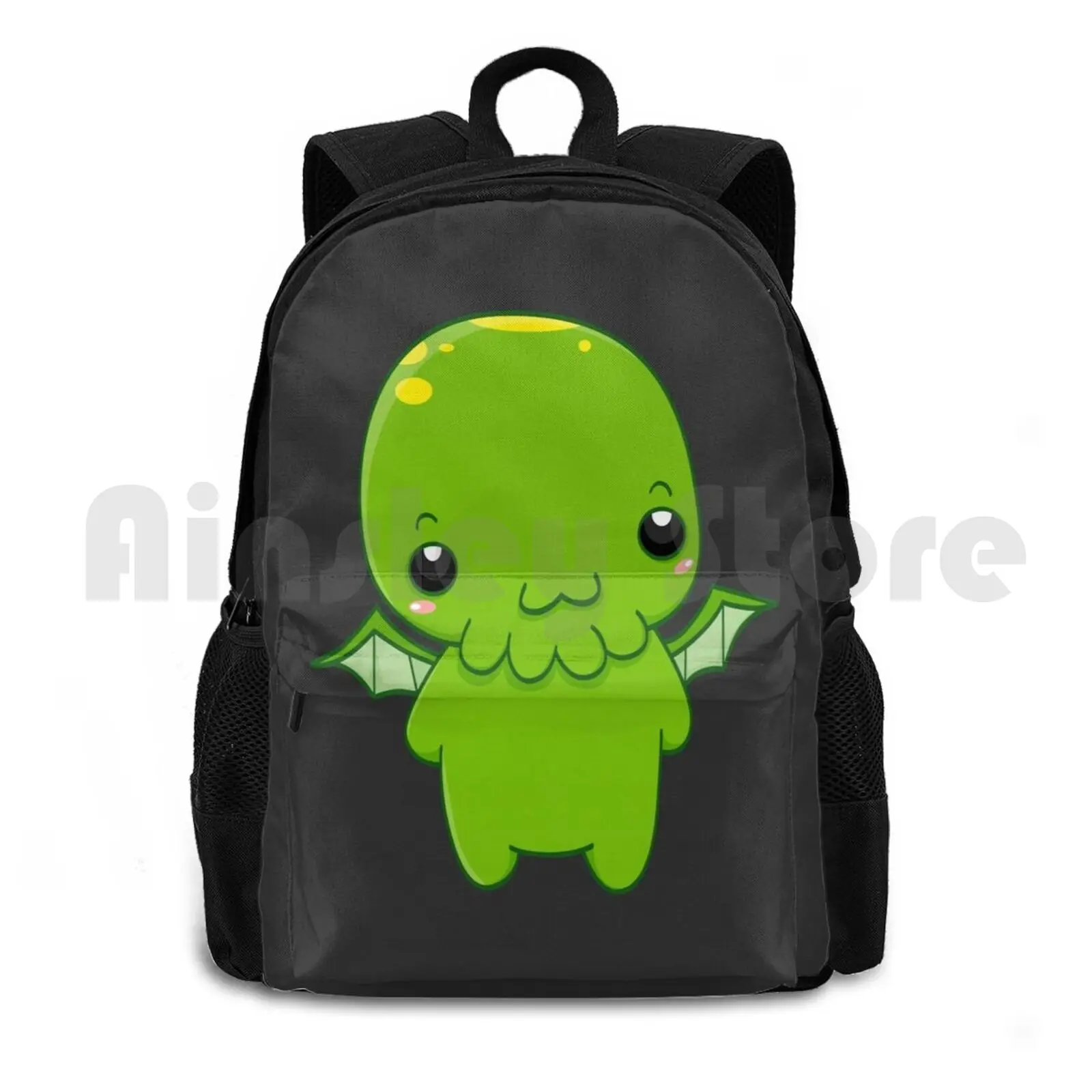 

Chibi Cthulhu-The Green Monster Outdoor Hiking Backpack Riding Climbing Sports Bag Chibi Cthulhu Cute Monster Cartoon Character