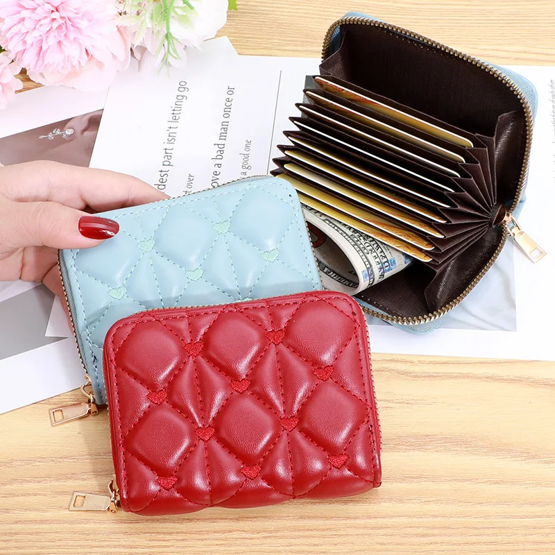 

Fashion Small Female Purse Short Purse Lady Zipper Loving Heart Card Holder Wallet Solid Vintage Matte Women Mini Coin Wallet