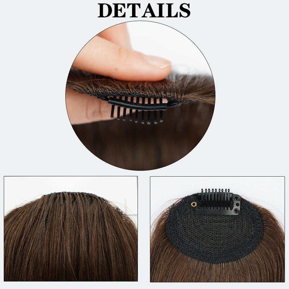 Air Bangs Clip In Remy Hair Natural Normal And Thicker Hair &3D Hair Bangs Fringe Human Hair Extensions Pieces Brown color