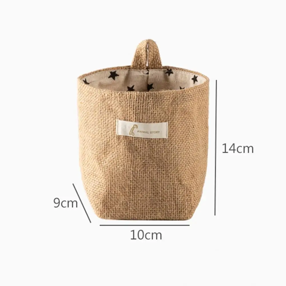 50%HOTStorage Basket Collapsible Space-Saving Cotton Flax Makeup Hanging Pocket Bag Home Decor