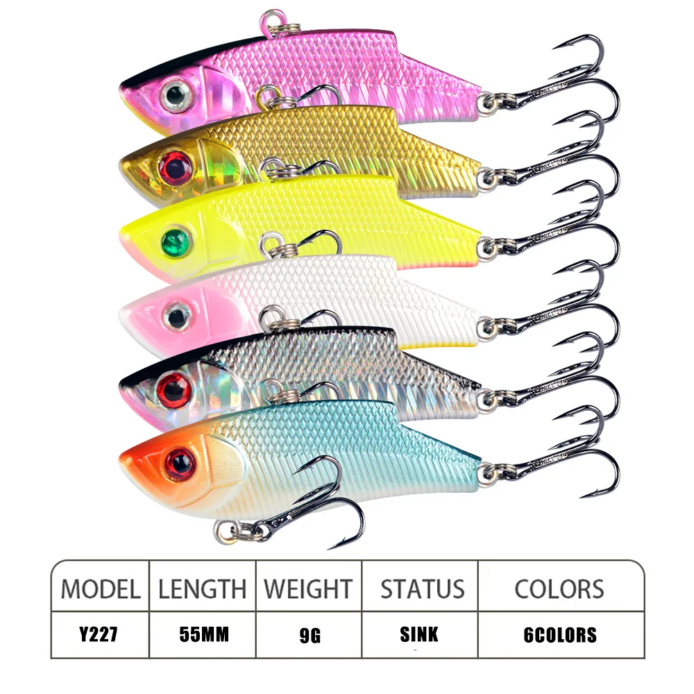 1 PC 5.5cm/9g trudne Fishing Lure VIB grzechotka hak łowienie ryb wibracje grzechotka hak przynęty ołówki sprzęt wędkarski