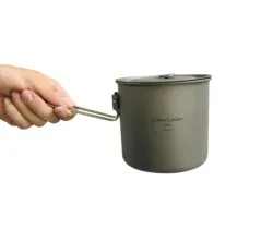 Jolmo Lander Titanium Pot with Locking Handle Ultralight Adventure Camp Pot Backpacking Titanium Pot