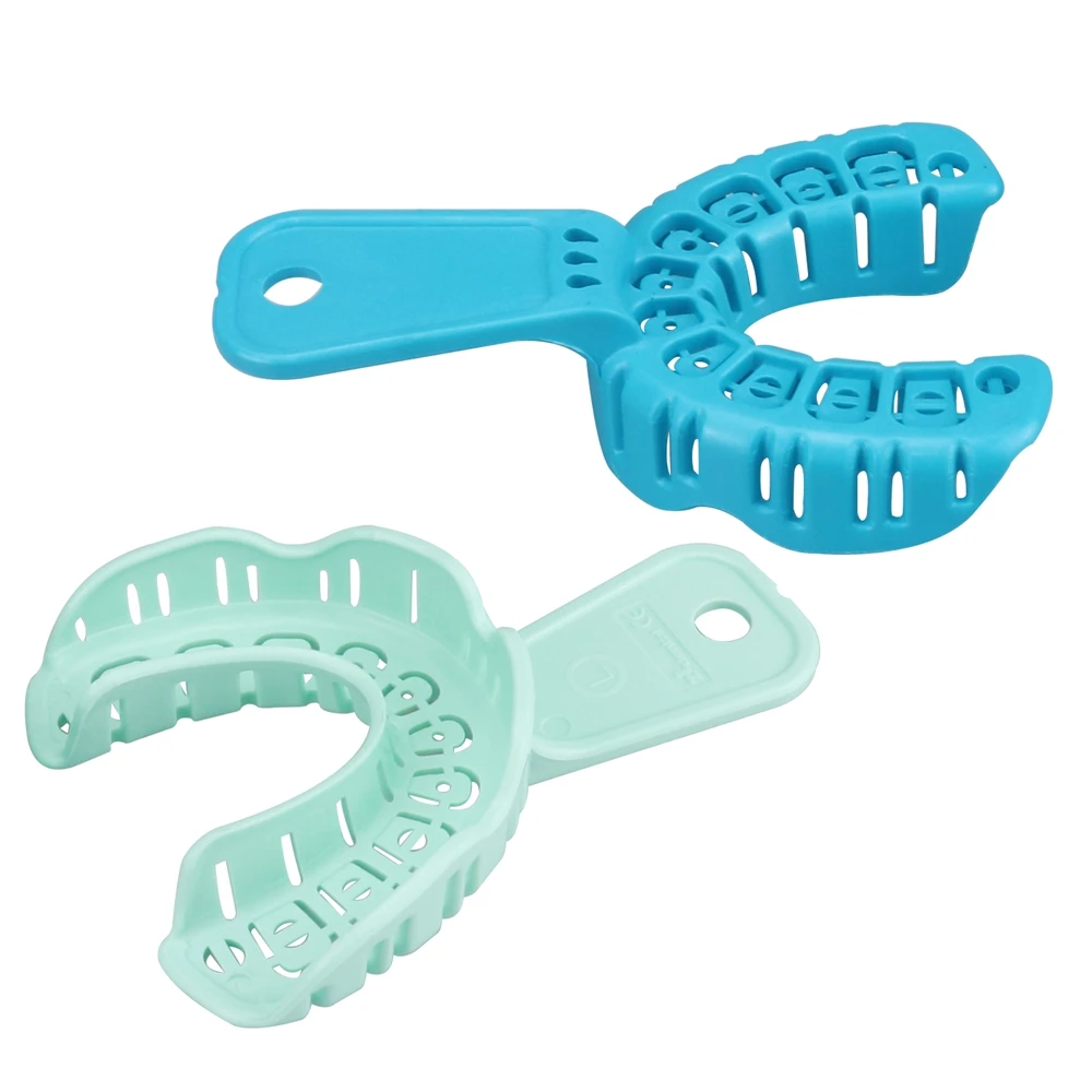 JUMTOP 6Pcs Dental Impression Tray S/M/L High Temperature Plastic Teeth Holder Trays Full Mouth Removable Partial Mold Tray
