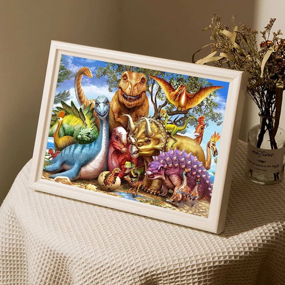 5D DIY Embroidery Diamond Painting Dinosaur Full Square New Arrival Animal Diamond Painting Mosaic Cross Stitch Handmade Gift