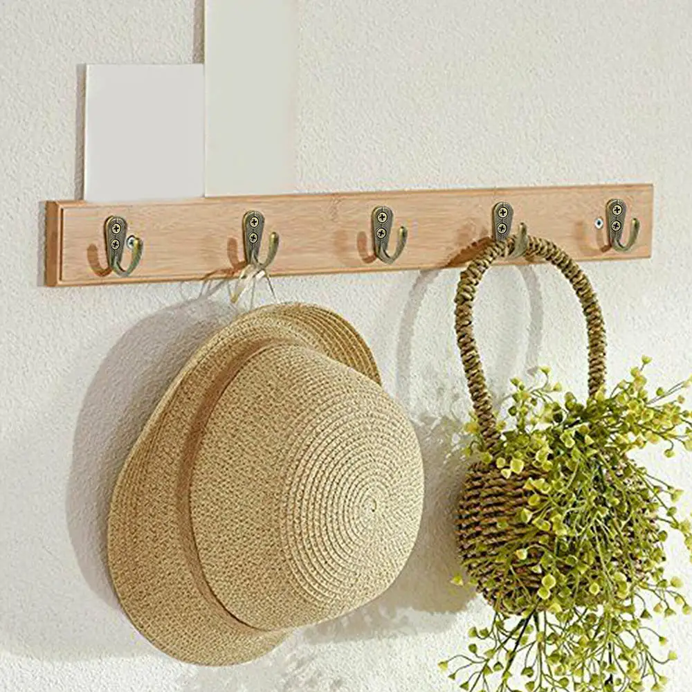 20pcs Wall Mounted Hook Single Robe Coat Hat Holder Key Hanger with 40 Pieces Screws Home Storage Hook Organize Hook