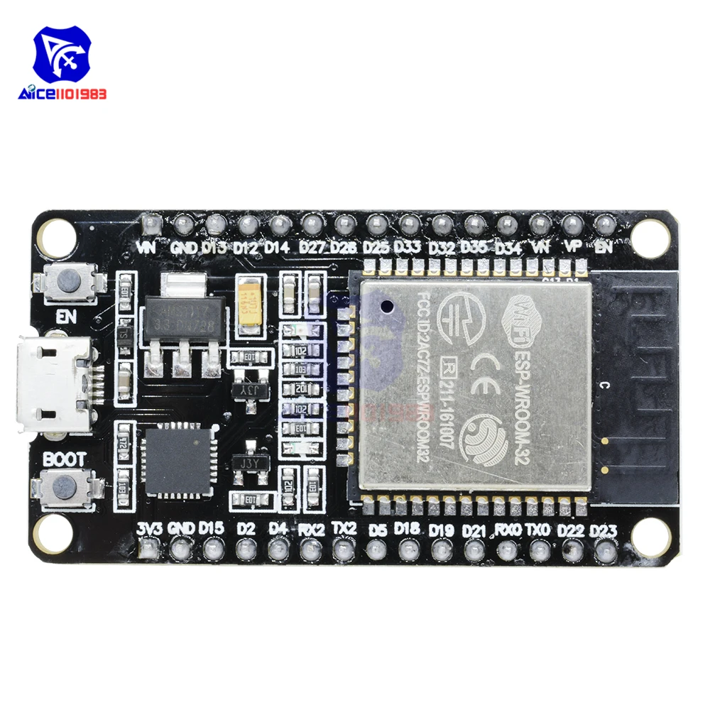 ESP32 Wroom ESP-WROOM-32 WIFI Bluetooth Development Board Dual Core CPU CP2102 Ultra-Low Power ESP32S Micro USB for Arduino