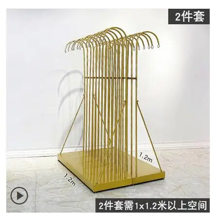 Clothing display rack floor-standing golden simple high-end combination hanger women's clothing store model props Nakajima shelf