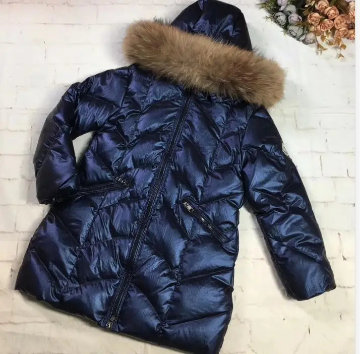 95cm-145cm 2021 winter down jacket children's clothing girl down jackets child long thicken outerwear boy long duck down jackets